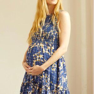 Hatch Maternity Ana Dress in Navy Floral (Sz 4 = XL/14-16 Pre-Pregnancy Size)